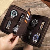 Luxury Goods By JB® Luxe Horlogebox met Portemonnee heren – Leren Pasjeshouder Mannen – Horloge Etui 4 Horloges – Horloge Houder Reisetui