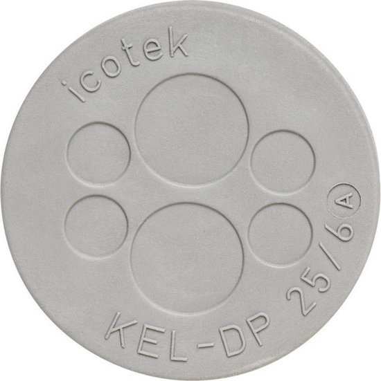Icotek KEL-DP 32/10 Kabeldoorvoeringsplaat Montagegat: 32 mm Klem-Ø (max.): 9.4 mm Elastomeer Grijs 1 stuk(s)