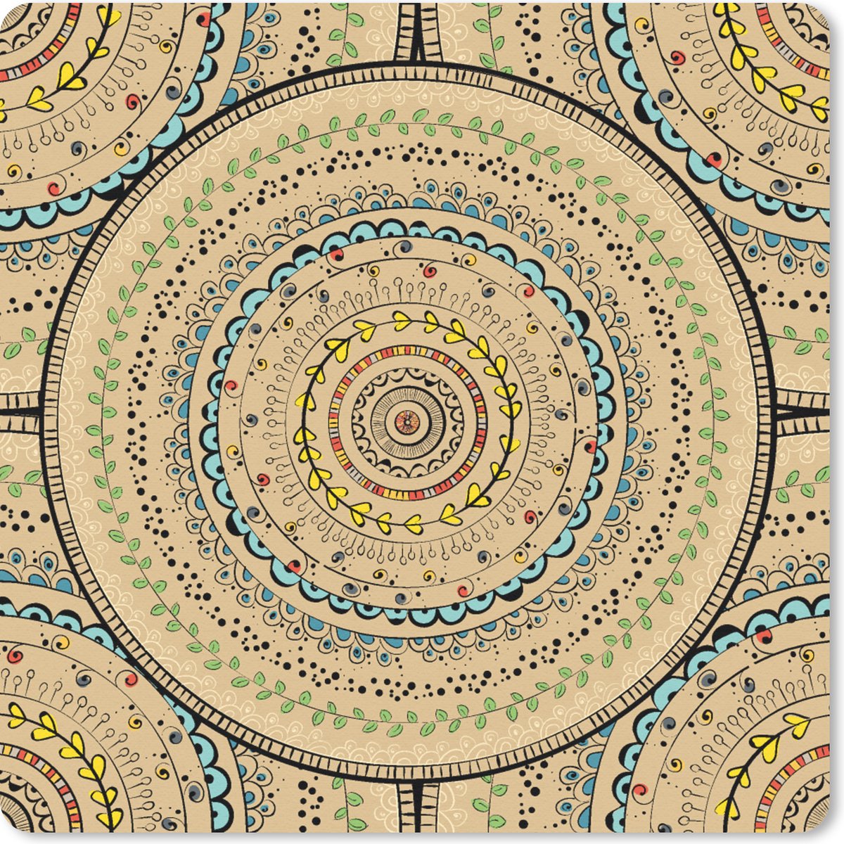 Muismat 30x30 cm - Mousepad Cirkels - Patronen - Zuid-Amerika - Muismatten