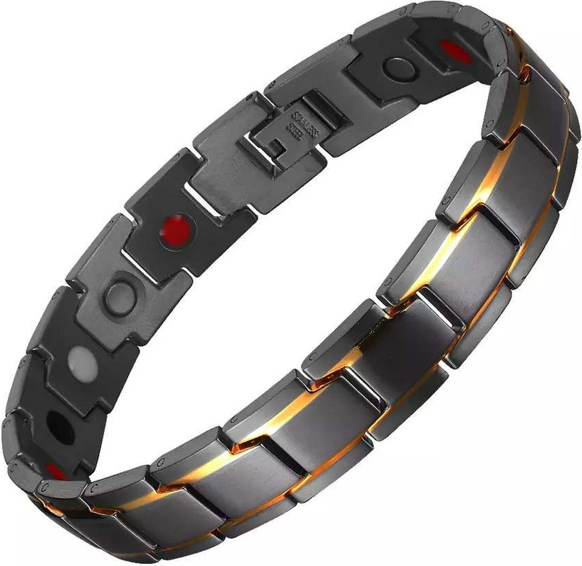 Narvie - Helende Armband - Magneet Armband - Gezondheidsarmband Magnetische Armband - Kleur Zwart/Goud