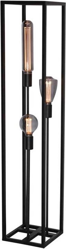 Esteso Vloerlamp stalen frame 3 lichts h:120cm zwart - Industrieel - Freelight - 2 jaar garantie