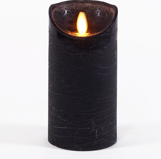 1x Zwarte LED kaarsen / stompkaarsen 15 cm - Luxe kaarsen op batterijen met  bewegende vlam | bol.com