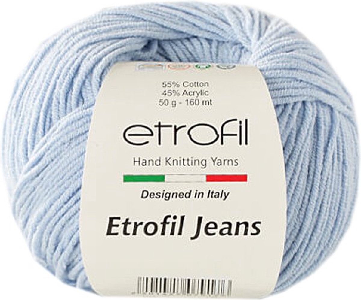 Etrofil Garen Jeans Baby Blauw No 18 55% Katoen 45% Acryl- Amigurumi Haak- en Breigaren