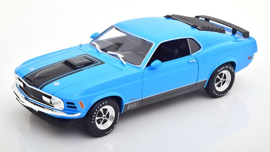 Foto: Ford mustang mach 1 1970 blauw zwart 1 18 maisto