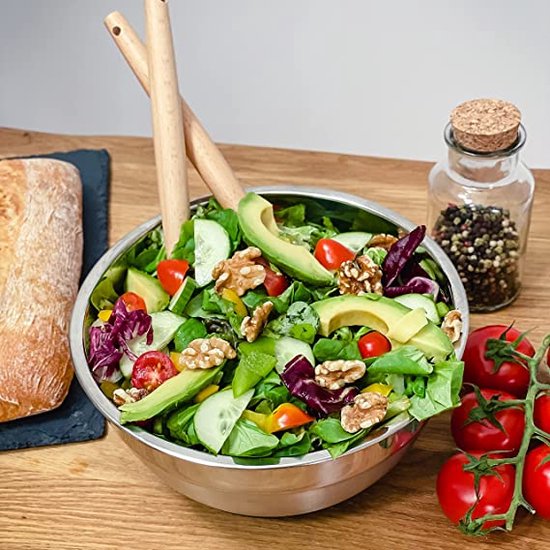 Herogo Lot De 3 Saladiers Mélangeurs En Acier Inoxydable Avec Couvercle Hermétique Bleu - En Métal - Non Toxique Et Inoxydable - Durable Et Passe Au