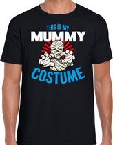 Verkleed t-shirt mummy costume zwart voor heren - Halloween kleding XL