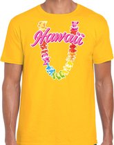 Hawaii slinger t-shirt geel voor heren - Zomer kleding L