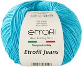 Etrofil Garen Jeans - Aqua Blauw No 21 - 55% Katoen 45% Acryl- Amigurumi - Haak- en Breigaren