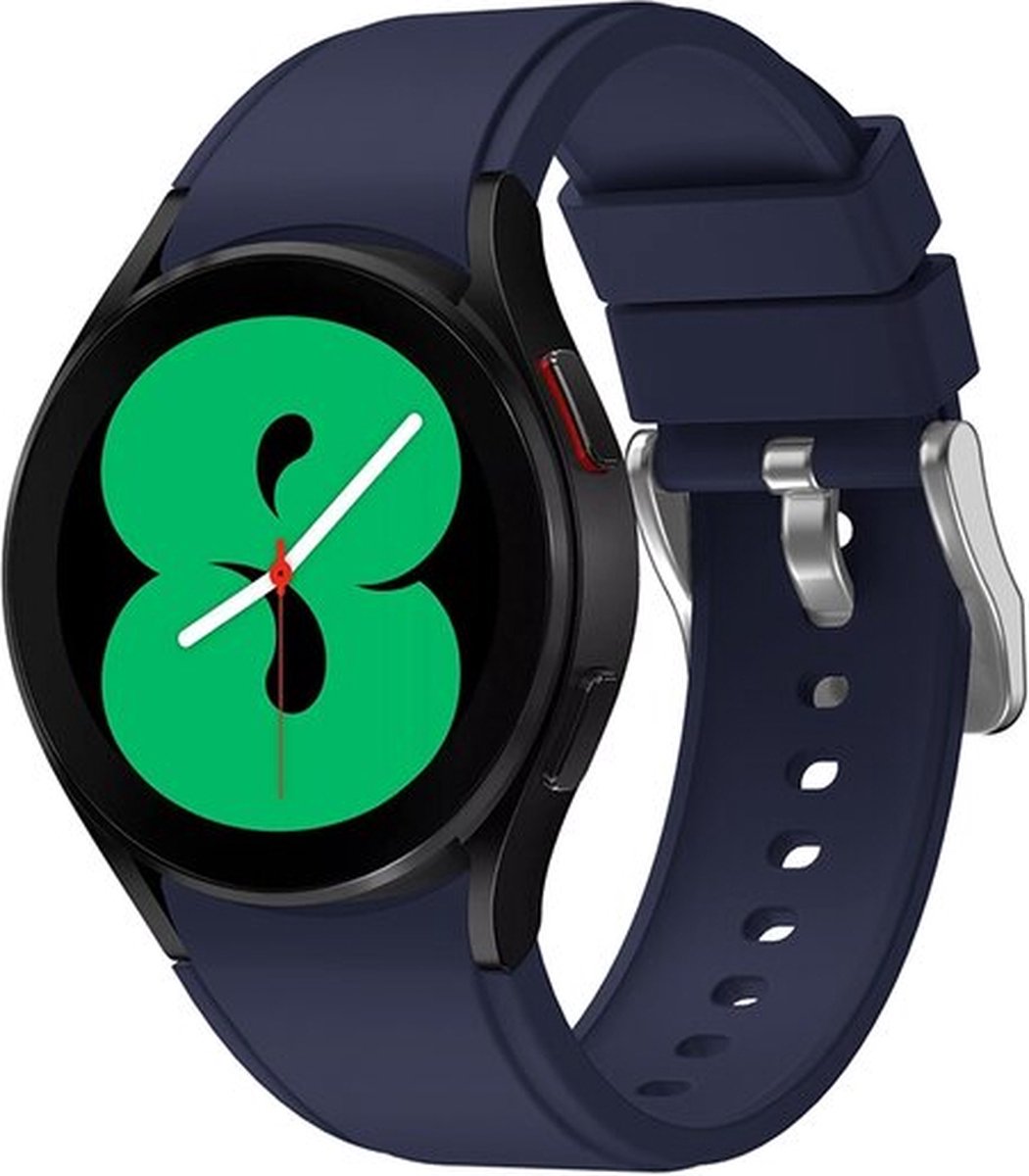 By Qubix - Siliconen sportband 20mm - Donkerblauw - Geschikt voor Samsung Galaxy Watch 7 (40 & 44mm) - Galaxy Watch FE - Galaxy Watch 6 - Galaxy Watch 6 Pro - Galaxy Watch 5 - 5 Pro - Galaxy Watch 4 - 4 Classic