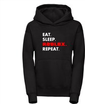 Eat Sleep Roblox Repeat - Hoodie Zwart 134/146