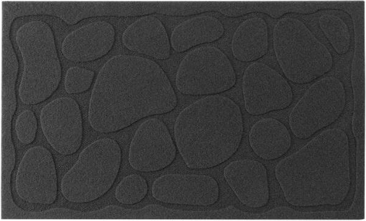 Deurmat binnen en buiten zwart - 75x45 cm - Rechthoek - Met print - Droogloopmat - Schoonloopmat