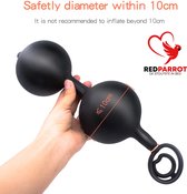 Dubbele opblaasbare buttplug black pro | Magnetisch vibrerend | Inclusief penisring | Zeer goede kwaliteit | SM | BDSM