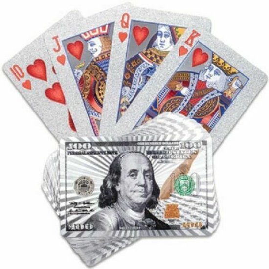 Afbeelding van het spel 24K Zilver Speelkaarten Plastic Poker Game Dek Folie Poken pack Magische Kaarten Waterdichte Kaart Geschenkcollectie Gokken Bordspel - Pokerkaarten - Drankspel kaarten
