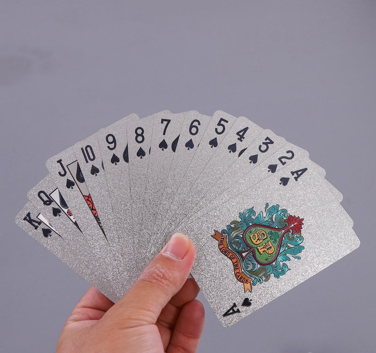 Cartes à jouer à jouer en Argent 24K Jeu de Poker en plastique