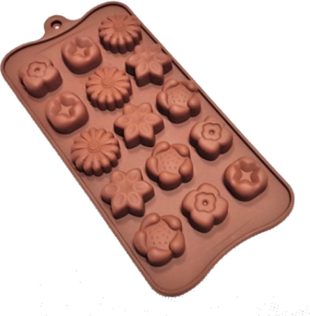 Luxe Siliconen mal voor Bloemen rozetchocolade 21.5 x 10cm - Chocolade vorm - Ruby chocolate (Roze chocolade) - Snoep / Bonbon chique mal - Geschikt voor oven en vaatwasser bestendigd.