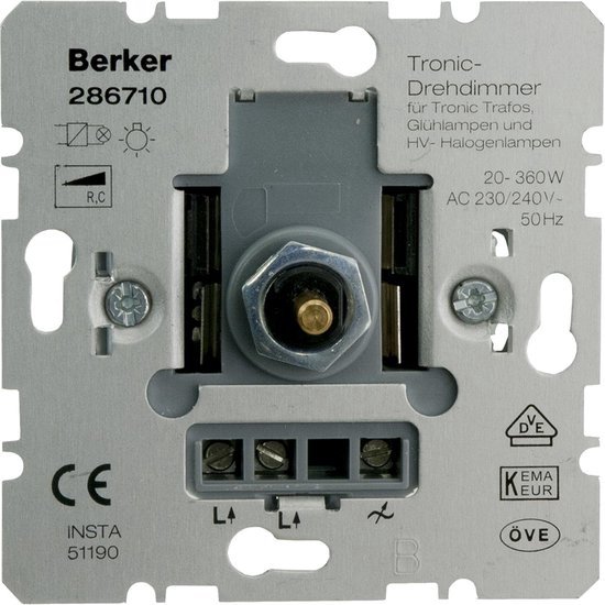 BERKER dimmer 286710 Basiselement - 230V verlichting en dimbare LED verlichting | bol.com