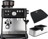 Solis Grind & Infuse Perfetta 1019 - Machine a Café - Machine à Espresso - Y Compris Tamping Mat et Coffee Knock Box - Noir