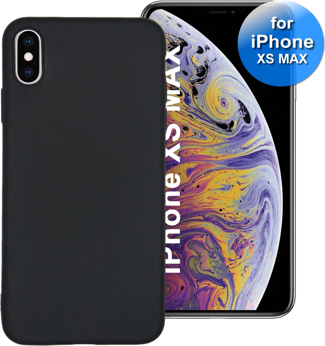 Hoesje geschikt voor iPhone Xs Max - telefoonhoesje - Back Cover - Siliconen - Zwart