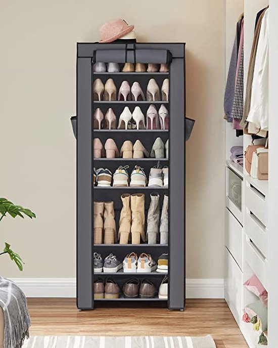 Vicye Schoenenrek met 6 planken, schoenenrek, slanke schoenenkast, hoog, metaal, voor hal, slaapkamer, woonkamer, entree Vicye Schoenenrek met 6 planken, schoenenrek, slanke schoenenkast, hoog, metaal, voor hal, slaapkamer, woonkamer, entree