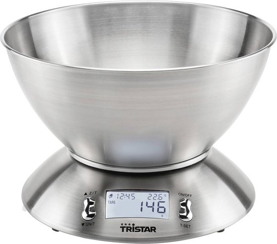 Tristar KW-2436 Keukenweegschaal – Weegschaal met afneembare kom - 2.5 liter –... | bol.com