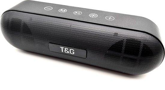 T&G Krachtige Bluetooth Speaker - 10W Surround Sound Draadloze Luidspreker - 10 Meter Bereik & 12 Uur Draadloos Muziek Afspelen Zonder Opladen - Zwart