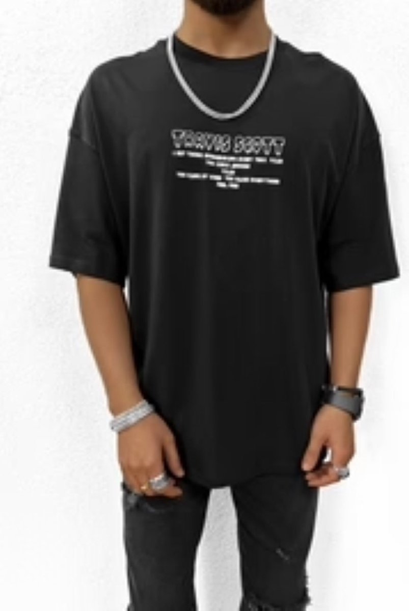 Travis Oversized T-shirt Zwart