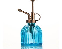 MHT Plantenspuit Glas - Blauw - Vintage - 230 ml - Spray - 6 Kleuren - Water Verstuiver