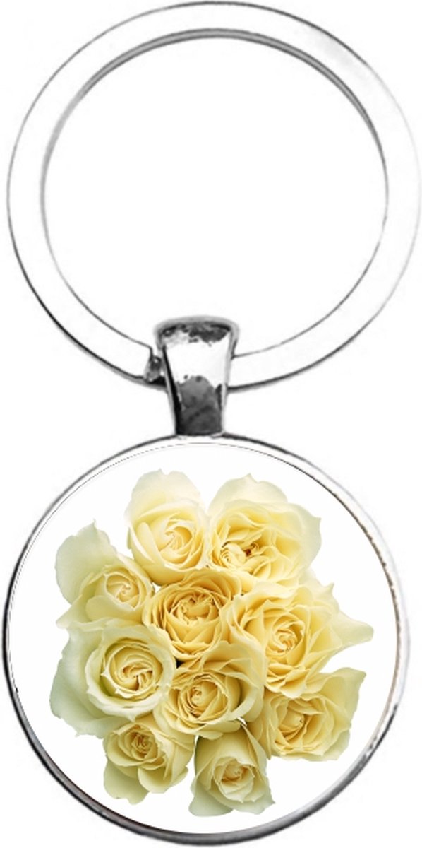 Sleutelhanger Glas - Rozen