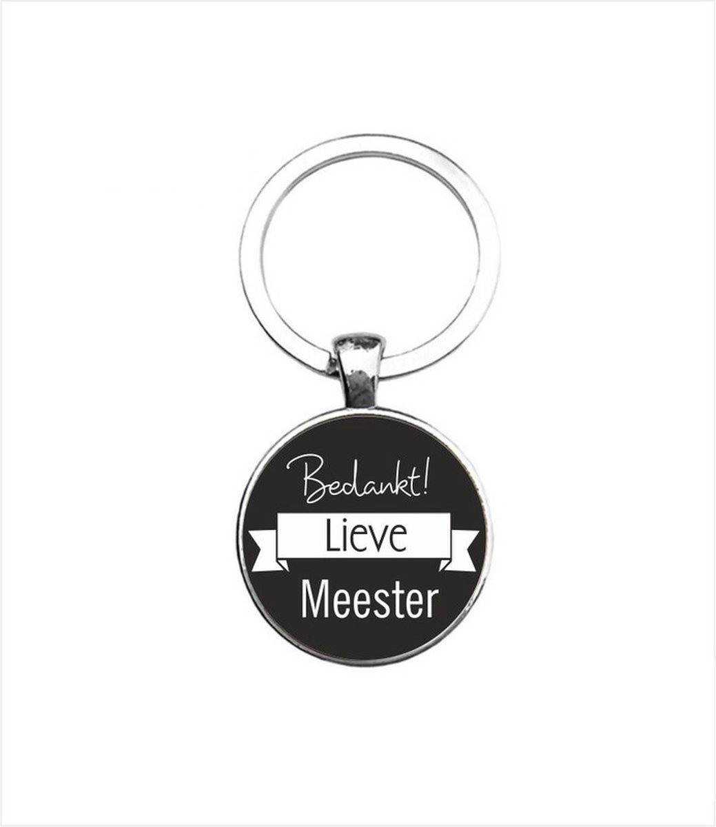 Sleutelhanger Glas -  Bedankt Lieve Meester