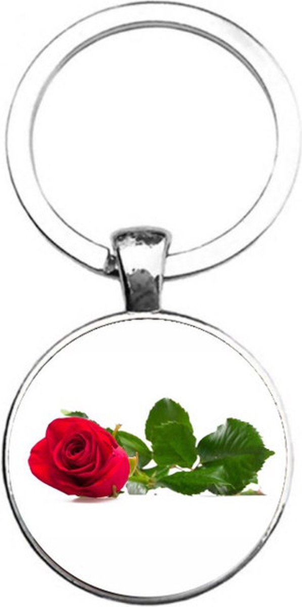 Sleutelhanger Glas - Roos