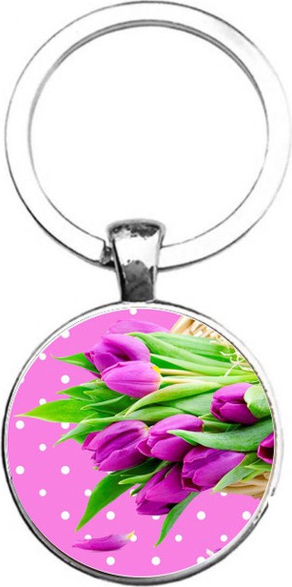 Sleutelhanger Glas - Tulpen