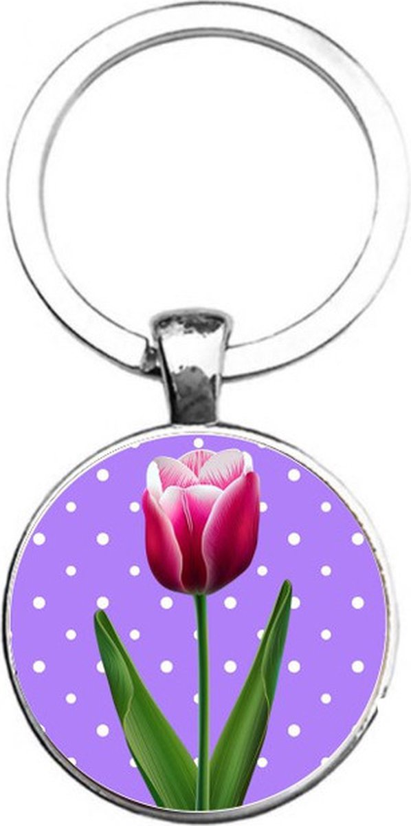 Sleutelhanger Glas - Tulp