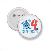 Button Met Speld 58 MM - My 4th Birthday