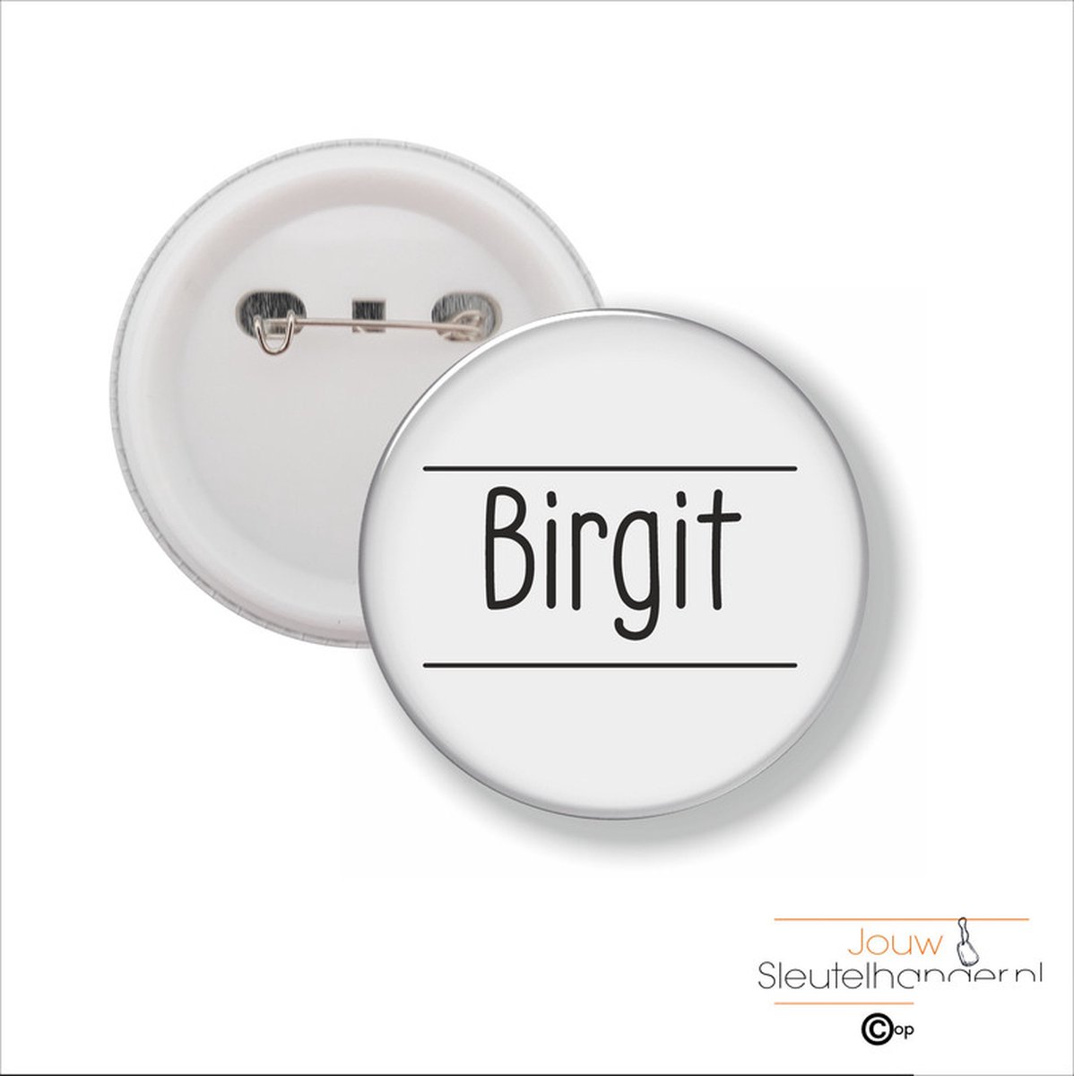 Button Met Speld 58 MM - Birgit