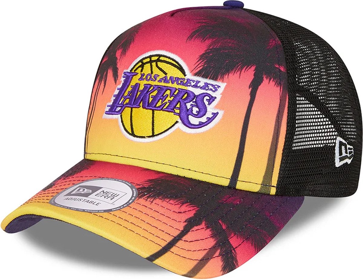 LA Lakers Summer City Black A-Frame Trucker Cap