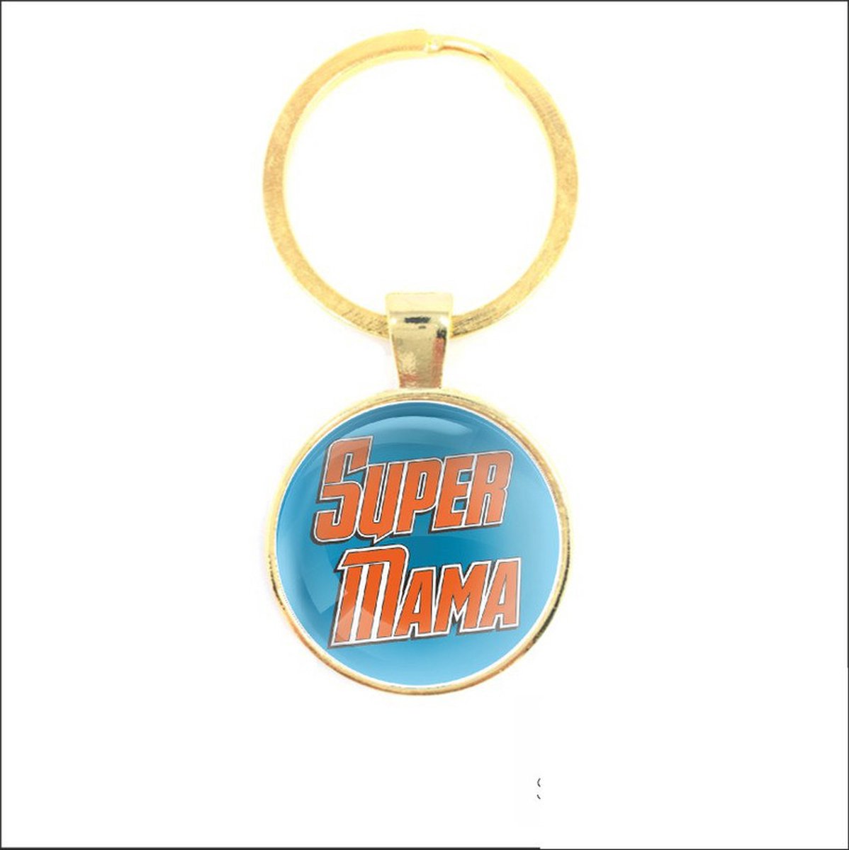 Sleutelhanger Glas - Super Mama