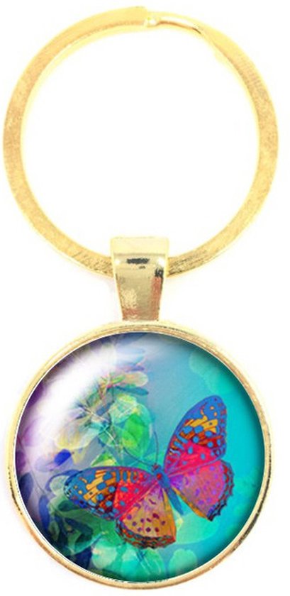 Porte-clés en verre - Papillon