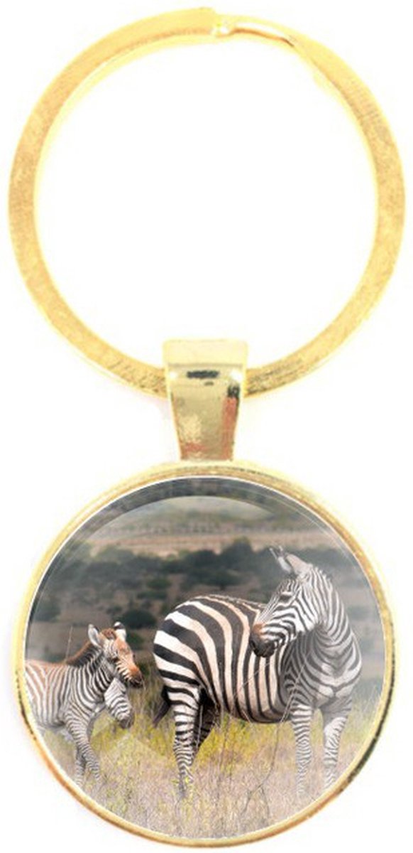 Sleutelhanger Glas - Zebras
