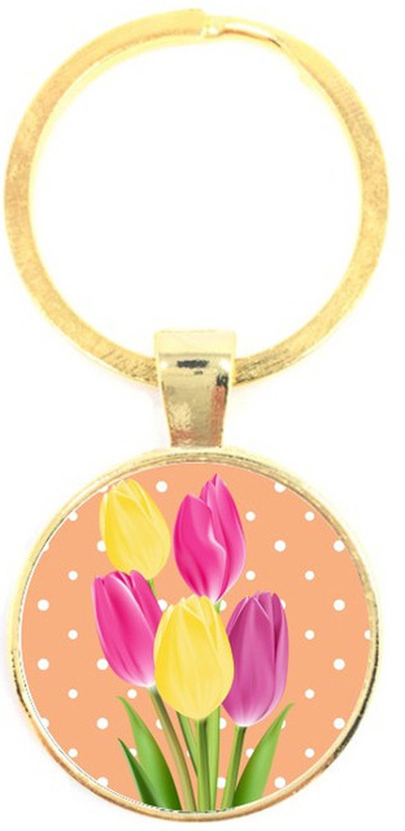 Sleutelhanger Glas - Tulpen