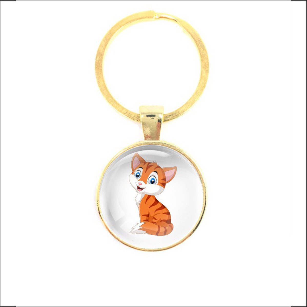 Sleutelhanger Glas - Kat