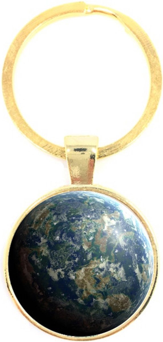 Sleutelhanger Glas - Wereld