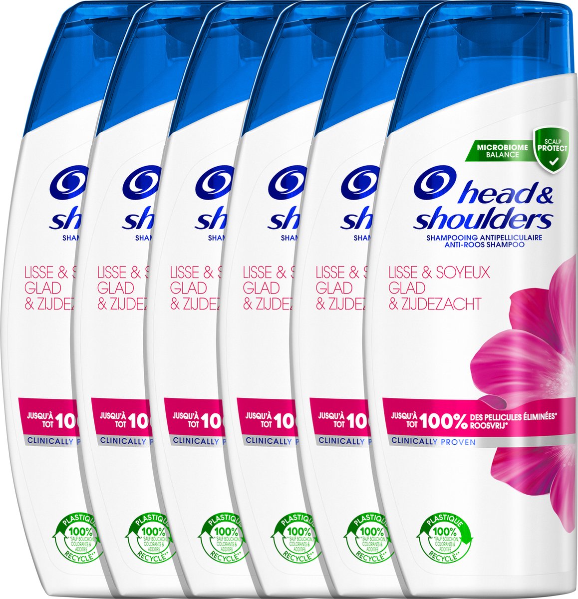 Bol.com Head & Shoulders Glad & Zijdezacht - Anti-roos Shampoo - Voordeelverpakking 6 x 285 ml aanbieding