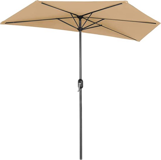 Parasol Lorca halfrond 2,7m UV 50 , 270cm crème met standaard