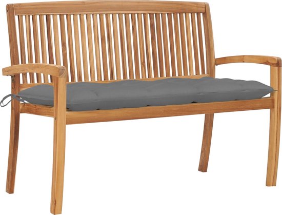 Prolenta Premium - Tuinbank stapelbaar met kussen 128,5 cm massief