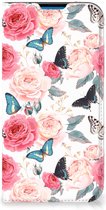 Flipcase Cadeautjes voor Moederdag iPhone 14 Pro Max Smartphone Hoesje Butterfly Roses
