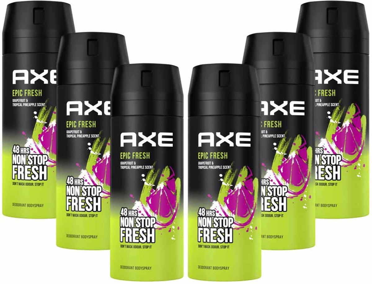Goedkoopste Axe Deodorant & Bodyspray - Epic Fresh - Voordeelverpakking 6 x 150 ml