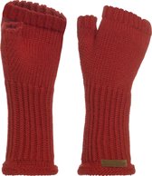 Knit Factory Cleo Gebreide Dames Vingerloze Handschoenen - Handschoenen voor in de herfst & winter - Rode handschoenen - Polswarmers - Baked Apple - One Size