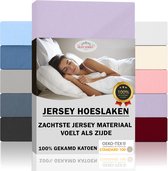 Jersey soyeux - Draps-housses en jersey doux 100% coton - 160x200x30 Lavande