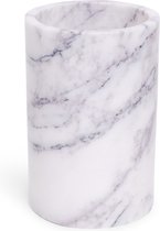 Mooisa - Marmer wijnkoeler wit - marmer vaas - Ø12x18cm - rond marmer dienblad - vierkant marmer dienblad - decoratie schaal - tapasplank - serveerplank