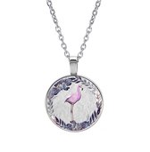 Ketting Glas - Flamingo